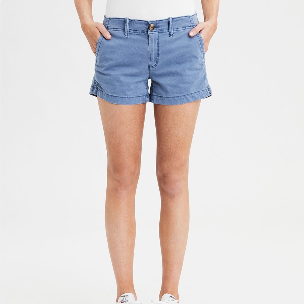Khaki midi shorts